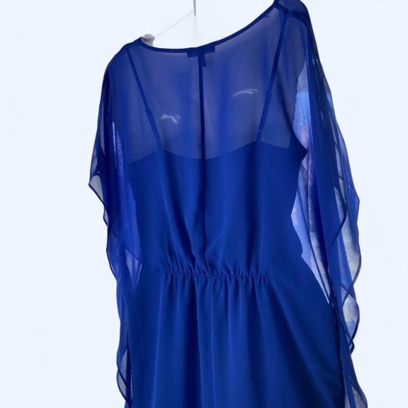 Express Royal Blue Chiffon Top S - Picture 2 of 3